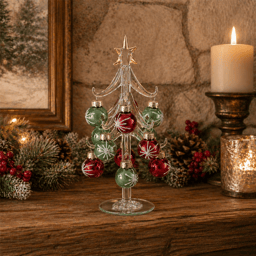Melrose 7.75in. Glass Tree with Mini Ornaments