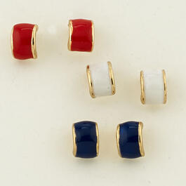 Freedom Nickel Free Red/White/Blue Earring Set