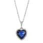 1928 Romantic Blue Heart Pendant Necklace - image 1
