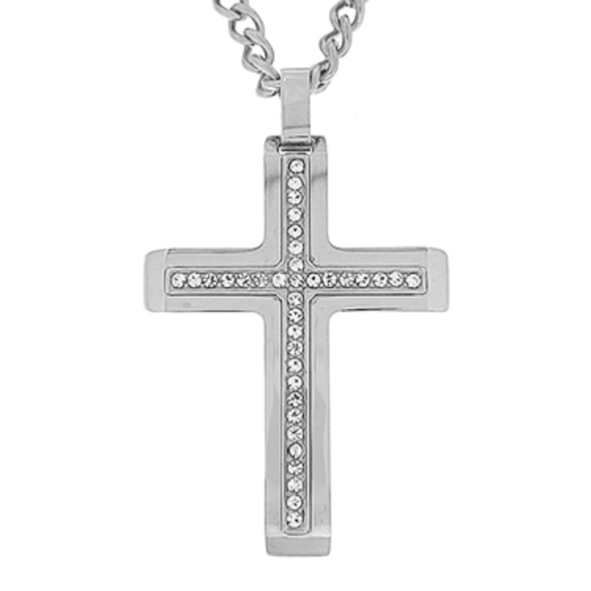 Mens Gentlemen’s Classics™ Crystal Accent Cross Pendant...
