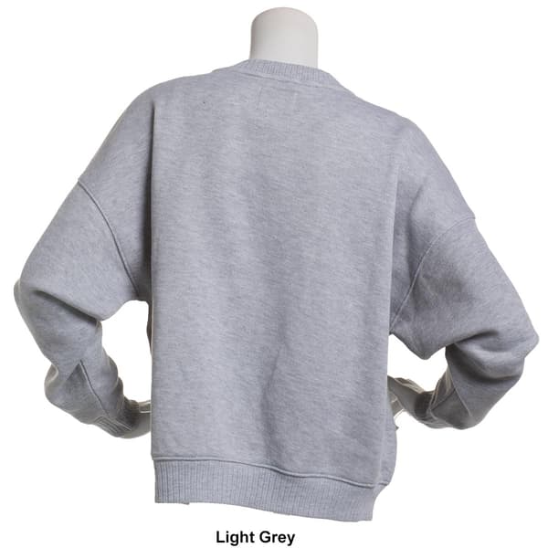 Juniors Pink Rose Chill French Terry London Sweatshirt