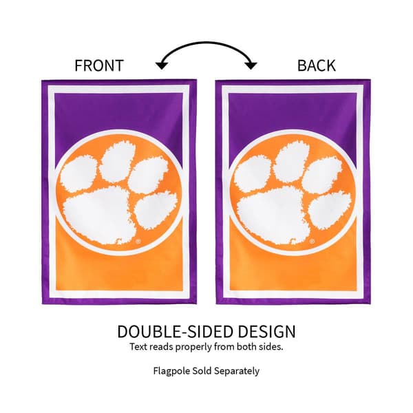 Evergreen Clemson University Burlap House Flag
