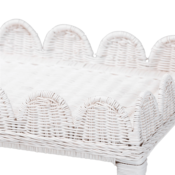 bali & pari Sumana Handwoven Natural Rattan 2-Tier Side Table