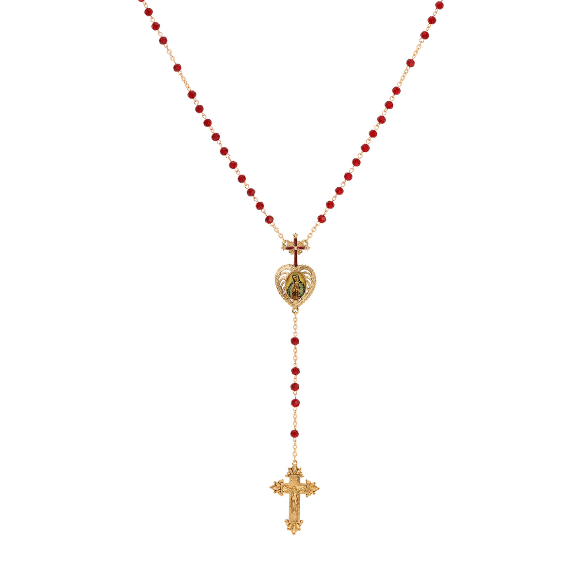 Symbols of Faith Heart Lady Of Guadalupe Decal Bead Chain Rosary
