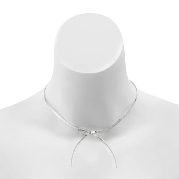 Steve Madden Herringbone Chain Bow Pendant Necklace