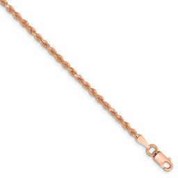 Mens Gold Classics(tm) 2mm. 14k Rose Gold Diamond Cut Rope Bracelet