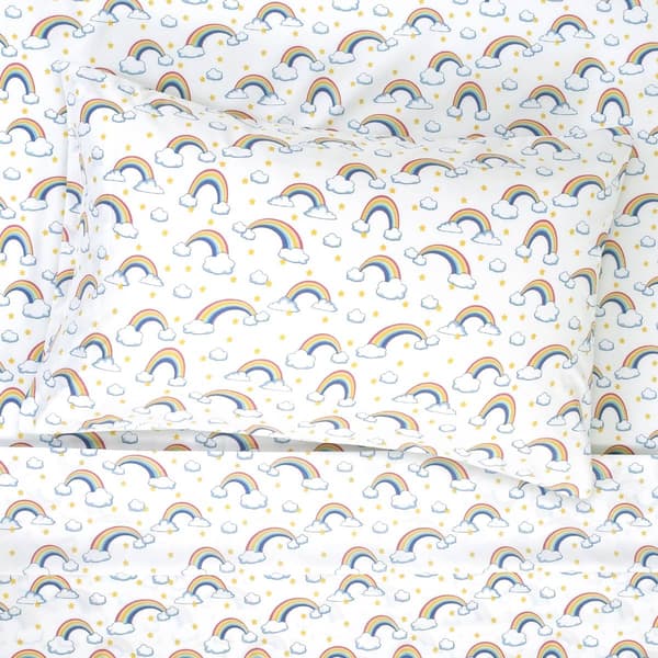 Sweet Home Collection Kids Fun & Colorful Rainbows Sheet Set