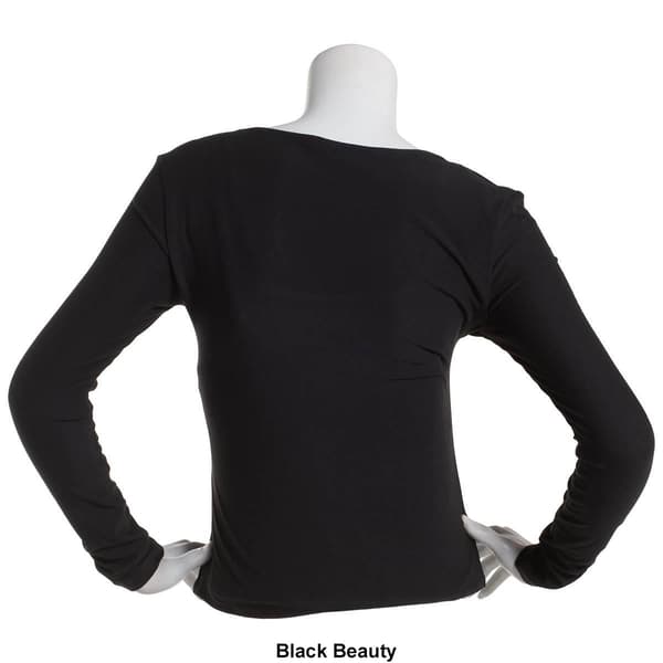 Juniors Derek Heart Everly Long Sleeve Double Layer Tee