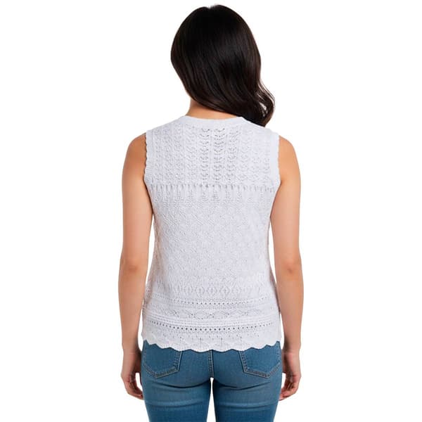 Petite Preswick & Moore® Sleeveless Pointelle Stitch Sweater Vest