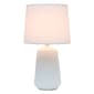 Simple Designs Off White Ceramic Pleated Base Table Lamp w/Shade - image 1