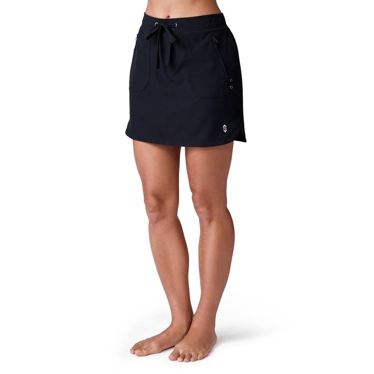 Womens Free Country Solid Swim Skort with Built-In Boyshorts
