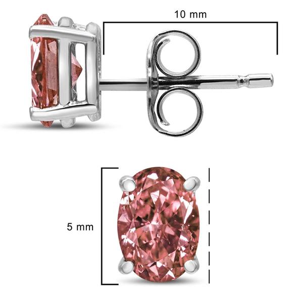 Haus of Brilliance 1/2ctw. Lab Grown Pink Diamond Oval Earrings