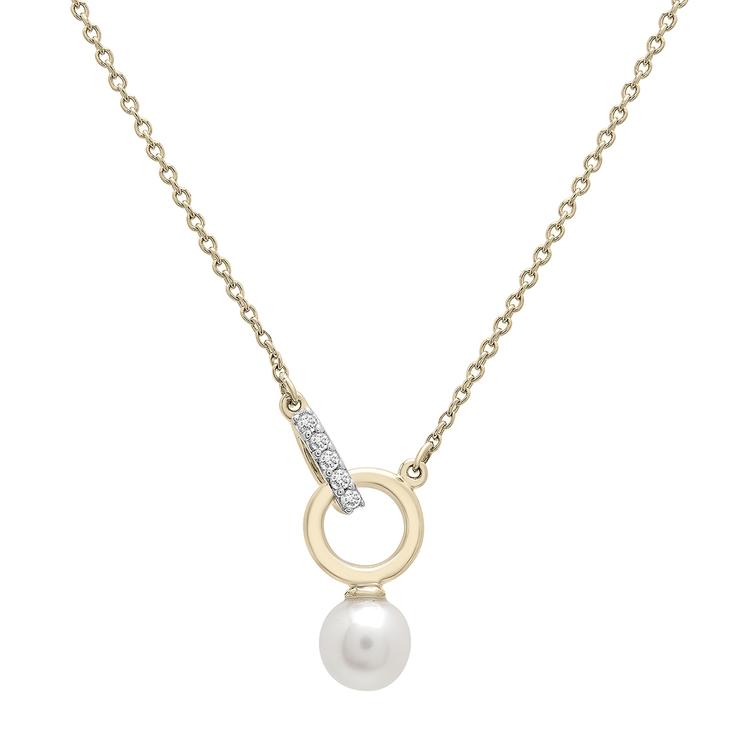Diamond Classics(tm) Diamond Accent Pearl Necklace