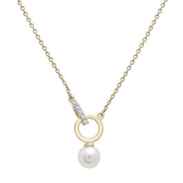 Diamond Classics&#40;tm&#41; Diamond Accent Pearl Necklace