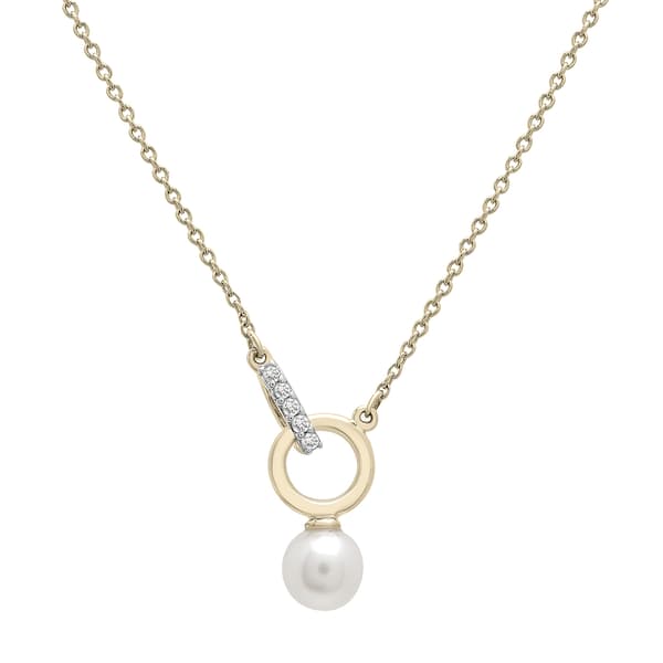Diamond Classics(tm) Diamond Accent Pearl Necklace - image 