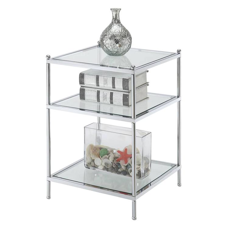 Convenience Concepts Royal Crest 3 Tier Glass End Table