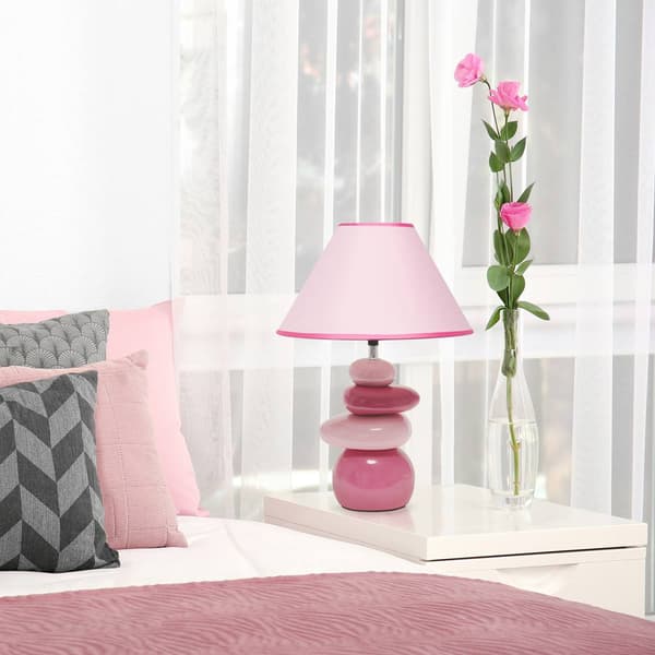 Simple Designs Pink Shades of Ceramic Stone Table Lamp