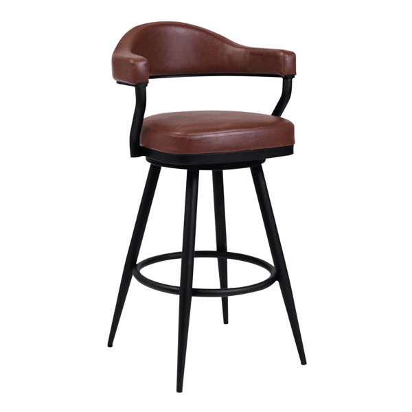 Armen Living Justin 26in. Swivel Faux Leather Counter Barstool - image 