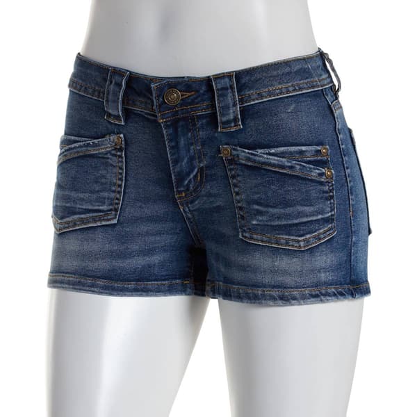 Juniors Almost Famous&#40;tm&#41; Beach Bound Low Rise Denim Short Shorts - image 