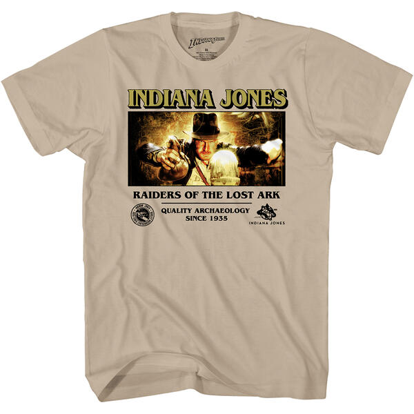 Young Mens Indiana Jones Short Sleeve Graphic Tee - Tan - image 