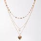Ashley Gold-Tone Triple Layered Heart Pearl Pendant Necklace - image 1