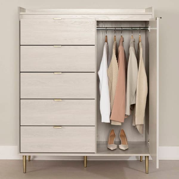 South Shore Hype Winter Oak Door Chest w/5 Drawers