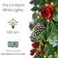 Puleo International 6ft. LED Roses & Pinecoes Adorned Garland - image 4