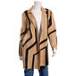Womens Love Scarlett Open Front Abstract Notched Collar Cardigan - image 1