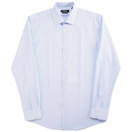 Mens Versa Slim Fit Stretch Dress Shirt - White/Light Blue