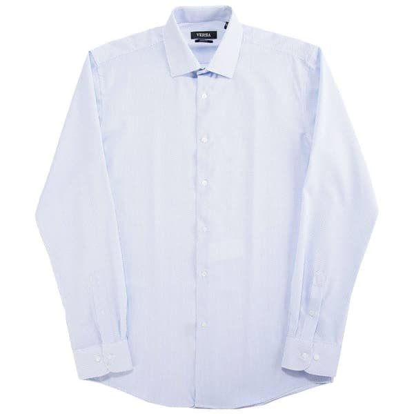 Mens Versa Slim Fit Stretch Dress Shirt - White/Light Blue - image 