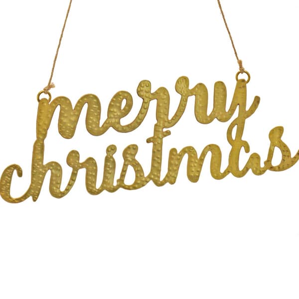 National Tree "Merry Christmas" Ornament w/ Gold Finish- Set of 4