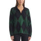 Womens Jones New York Long Sleeve Argyle Polo Sweater - image 1