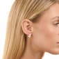Athra 14kt. Gold over Brass 12mm CZ Oval Huggie Hoop Earrings - image 3
