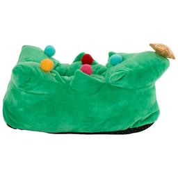 Womens Fuzzy Babba Christmas Tree Step-In Puffer Slipper