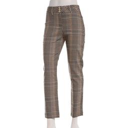 Juniors Zoe & Phoebe Plaid Millenium Triple Button Ankle Pants