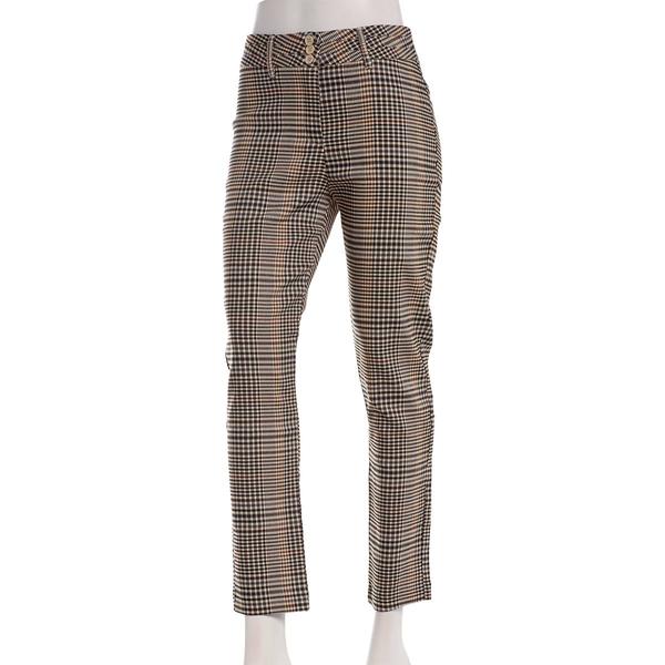 Juniors Zoe & Phoebe Plaid Millenium Triple Button Ankle Pants - image 