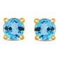 Gemstone Classics™ Gold over Silver Created Blue Topaz Earrings - image 2