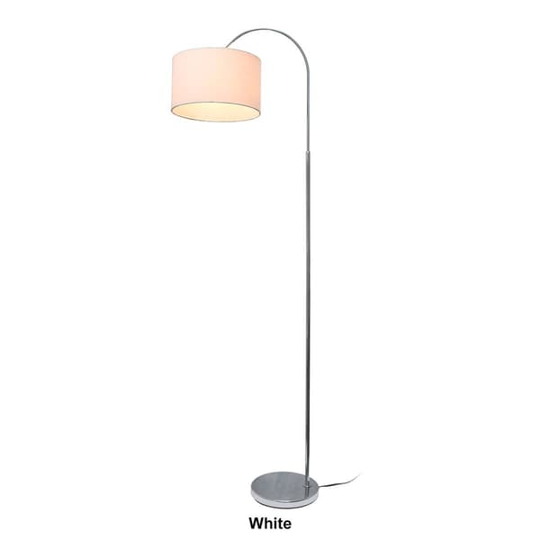 Simple Designs Arched Brushed Nickel Floor Lamp