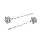 Womens 1928 Silver Tone Clear Crystal Flower Bobby Pin Set - image 1