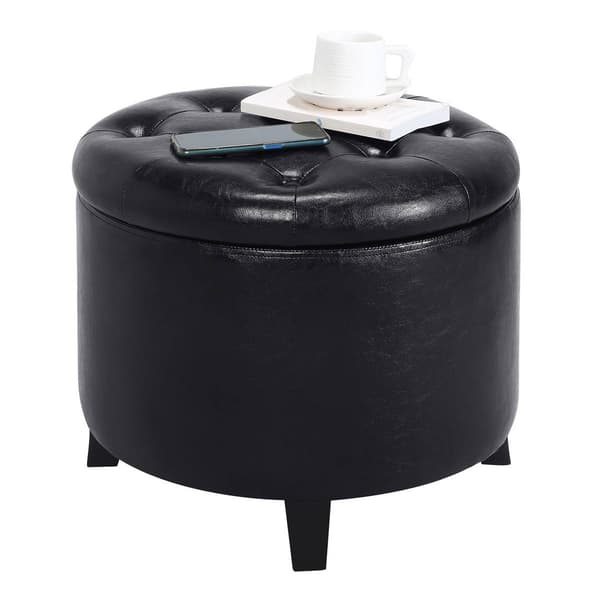 Convenience Concepts Designs4Comfort Round Storage Ottoman