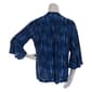 Plus Size Notations 3/4 Bell Sleeve Striped Mandarin Henley Top - image 2