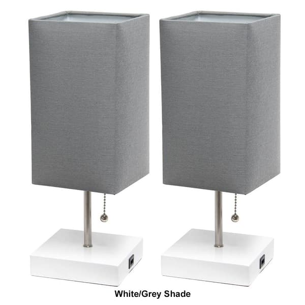 Simple Designs Petite Stick Lamps w/USB Port - Set of 2