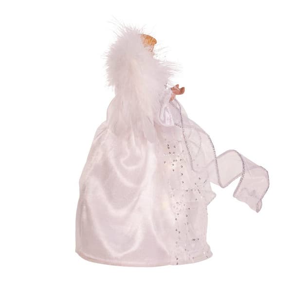 Kurt Adler Silver & White Fairy Lighted Angel Tree Topper