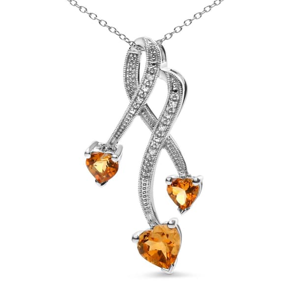Haus of Brilliance Sterling Silver Yellow Citrine Pendant