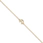 Gold Classics(tm) 14kt. Gold Textured & Polished Moon 9in. Anklet - image 1