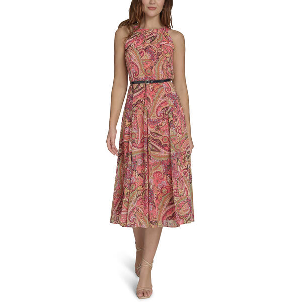 Womens Tommy Hilfiger Sleeveless Halter Neck Chiffon Midi Dress - image 