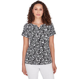 Womens Hearts of Palm Printed Essentials Fernleaf Top