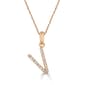 Diamond Classics(tm) 14kt. Rose Gold Initial V Letter Necklace - image 1