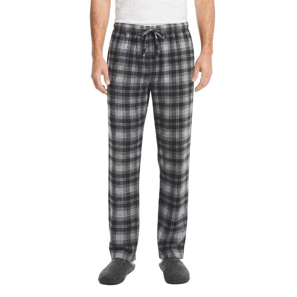 Mens Architect(R) Plaid Rolled Fleece Sleep Pants - Black/White - image 