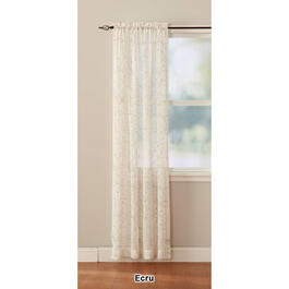 Willow Print Linen Textured Rod Pocket Curtain Panel
